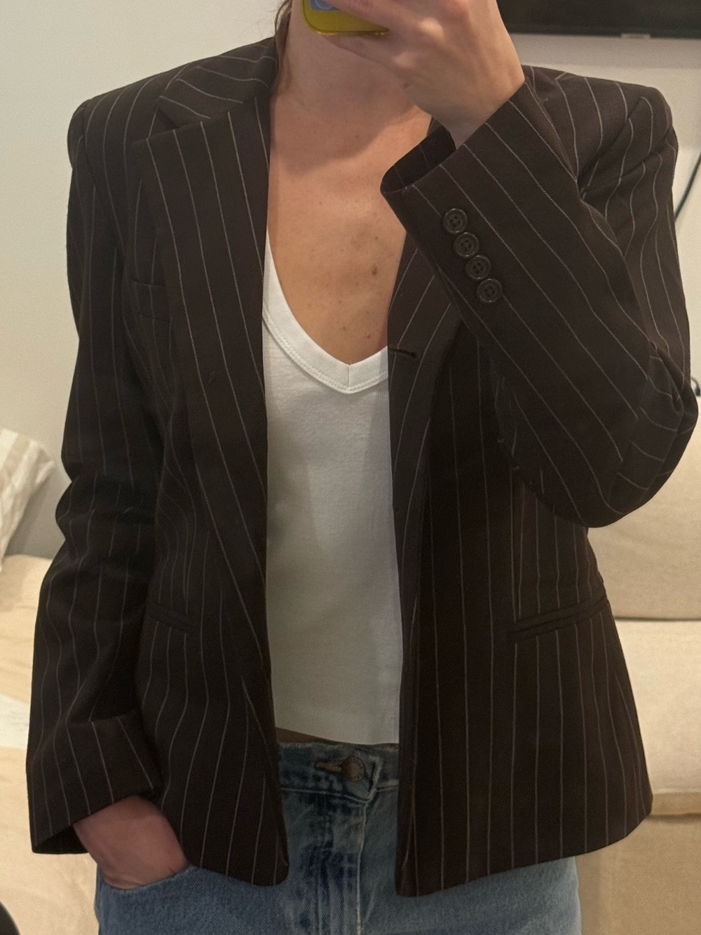 Ralph Lauren Dark Brown Pinstripe Blazer